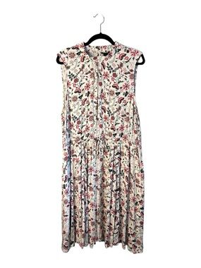 torrid Cream Floral Sleeveless Midi Dress with Pink Accents